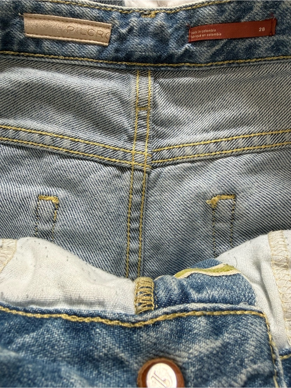 Pilcro Distressed Wide Leg Jeans Light Wash High Rise Relaxed Denim size 28 - Picture 7 of 7
